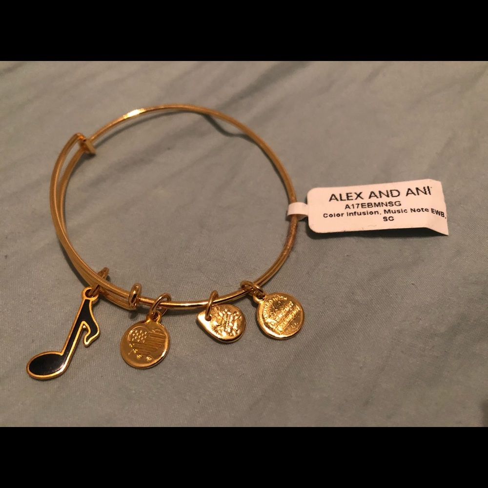 Alex and ani gold music notes bracelet